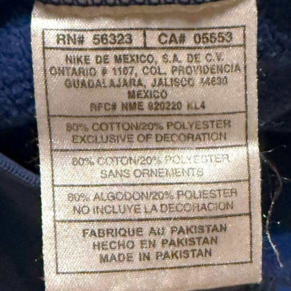 VTG Nike Hoodie Mens Blue Embroidered There is No Finish Line Pullover FADED L - Picture 8 of 13